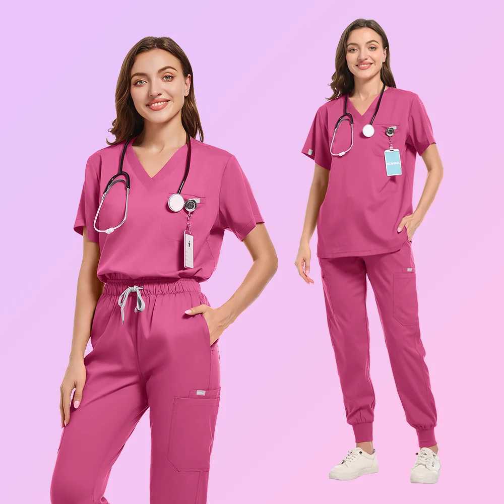 surgical uniform womens top with skin scrubbing medical uniform womens large size clinical uniform sewing unisex style X2504101