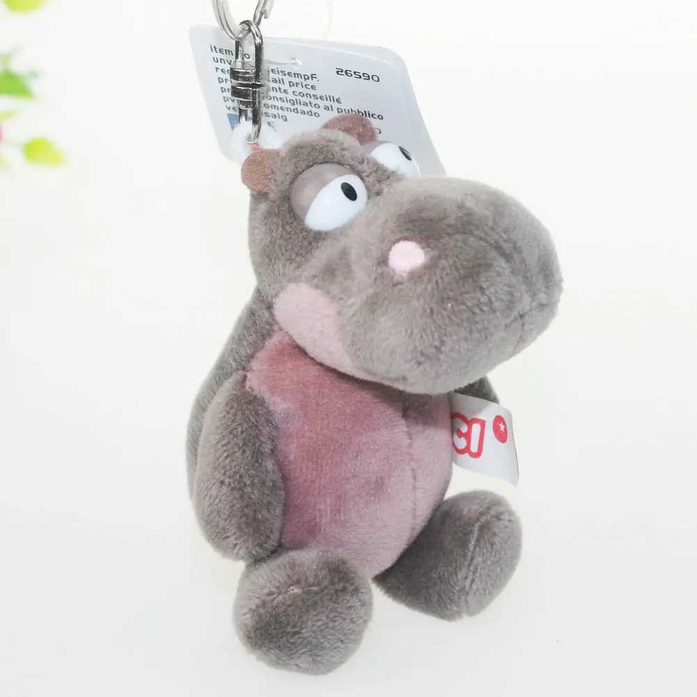 Special Big Eyes Hippopotamus Classic Model Keychain Markings Filled Animal Keyring Soft Doll Gift W250411