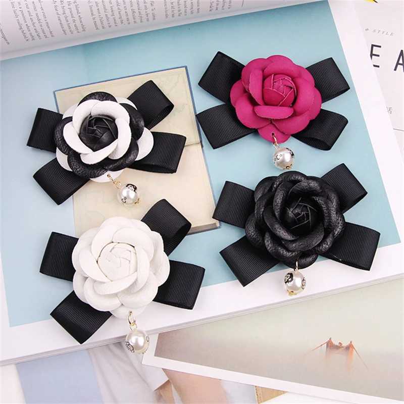Luxury Camellia Handmade Pearl Bowknot Diy Hair Accessories Corsage Collar Flower Clothing Ladies Bag Keychain Mobile Phone Case Chain Y251111