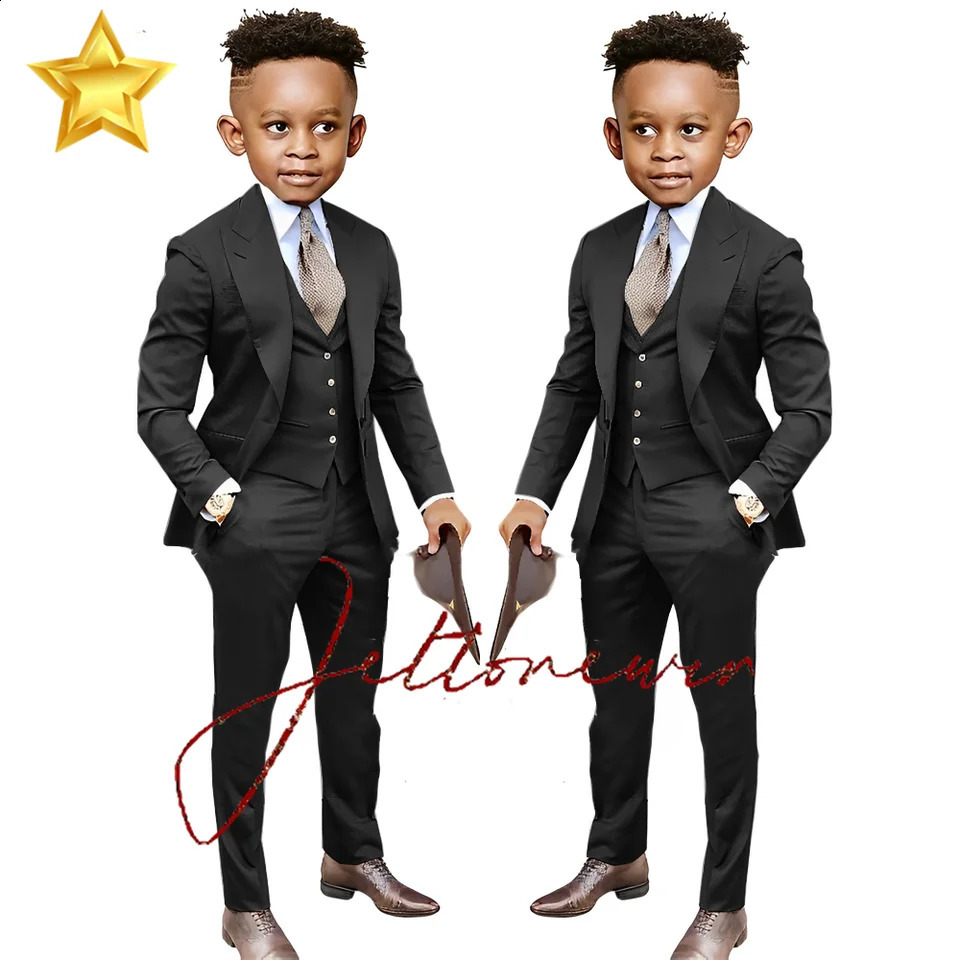 Handcrafted Boys 3-Piece Suit Set Perfect for Weddings Formal Kids 2-16 Years Old Blazer White Blazer 250410