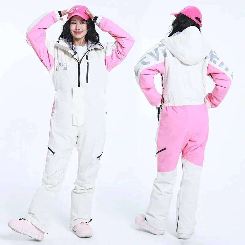 Ski One Piece Suits Sport Hooded Women Outdoor Jumpsuits Mountain Windproof Snowboard Tracksuit Clothes Skiing Snowsuit