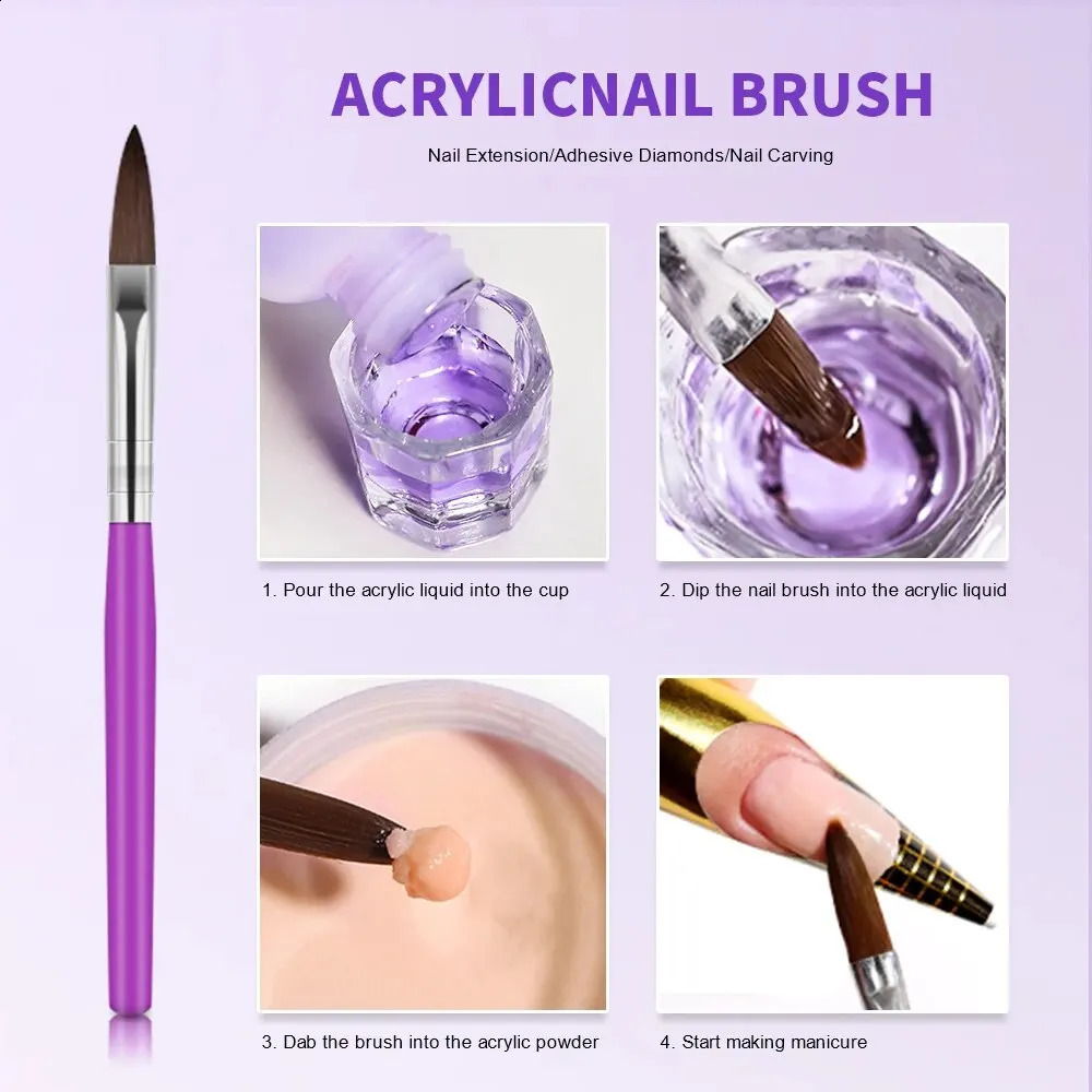 120ml240ml Acrylic Liquid Crystal Nail Supplies Comes With Professional Dipping Carving Nail Art Extension Acrylic Powder Brush 250410