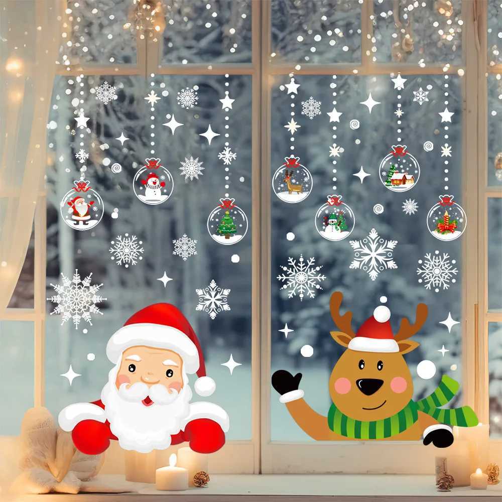 Christmas Window Sticker Merry New Year Decorations For Home 2026 Cristmas Ornament Xmas Navidad Natal Gifts Festive 2025M251111