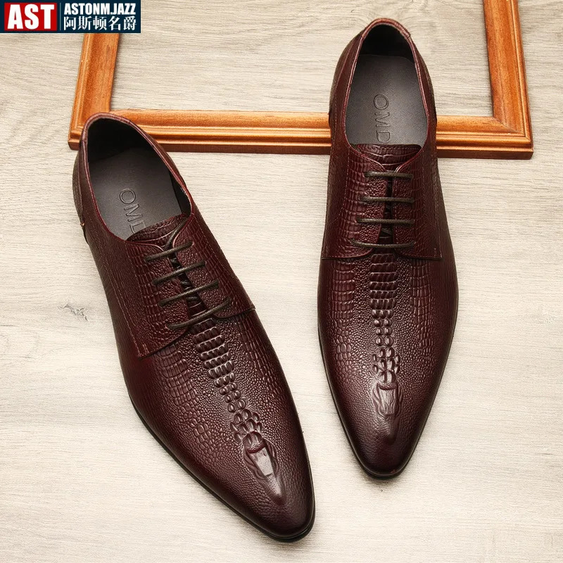 Handmade Mens Wedding Oxford Shoes Black Blue Genuine Leather Flat Dress Shoes Pattern Summer Business Formal Loafers 251106