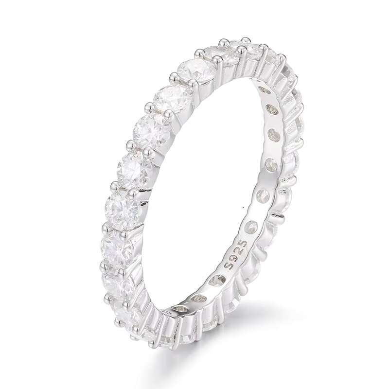 Hip Hop Men Women Fashion Jewelry 3.0mm Moissanite Diamond Iced Out Gold Plated 925 Silver Ring