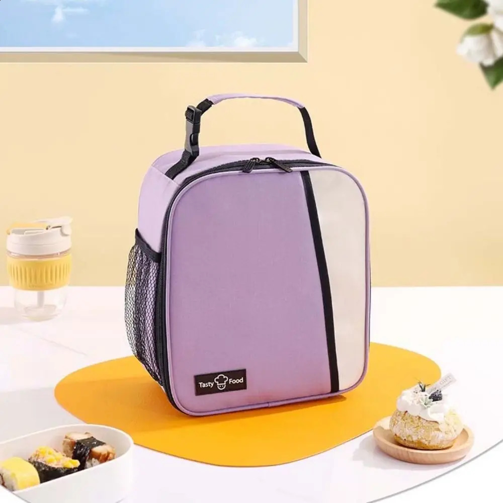 Vertical Insulated Lunch Bag Reusable Double Zipper Heat Insulated Bag Aluminum Foil Large Capacity Meal Bag Office 250410