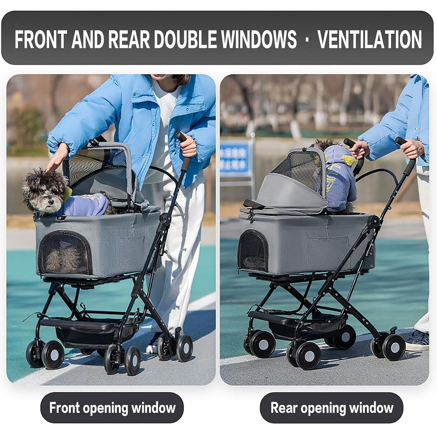 k eratisnik 3in1 dog cart 4wheel folding pet cart with detachable strap multi functional dog travel strap portable pet slow running baby cart suitable