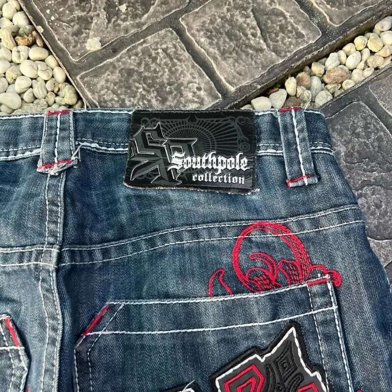 Gothic Punk Cross Graphic Print Design Denim Short For Men 2024 New Fashion Comfortable Versatile Casual Jorts Shorts Y2k