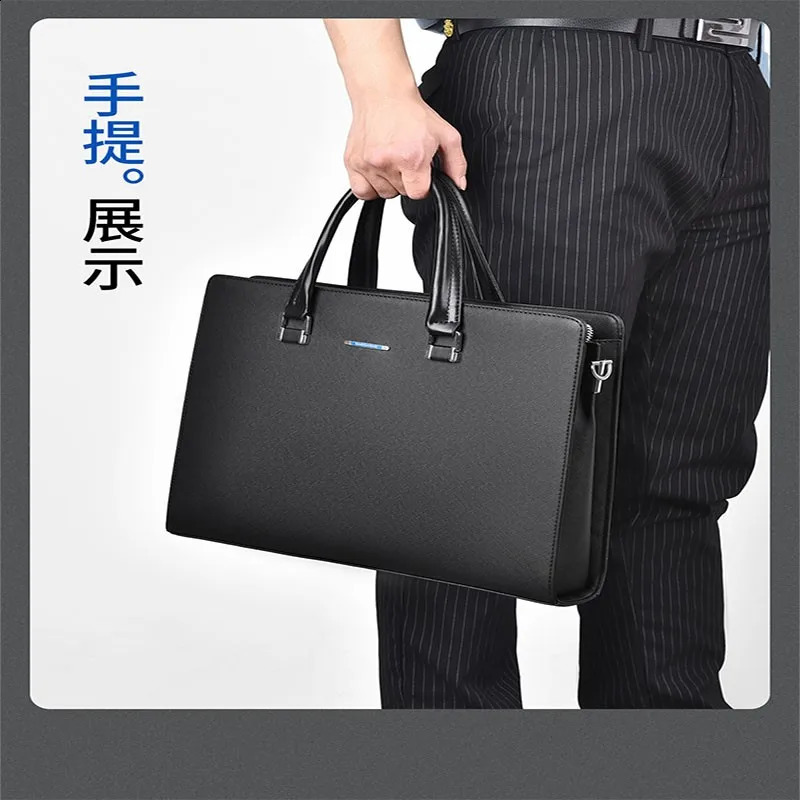 PVC fashion mens bag computer handbag single shoulder cross business briefcase 250409