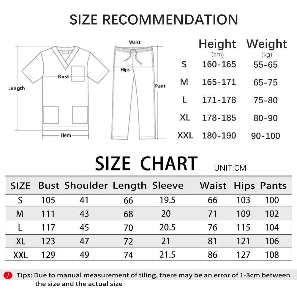 Elastic medical nurse uniform unisex pet beauty care workwear washer set operating room top surgical suit pocket set X250410