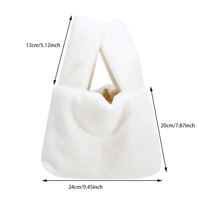 Winter Plush Handbag Soft Plush Bag Big Womens Plush Bags For Woman Warm Velvet Female Small Handbag Underarm Bag 251110