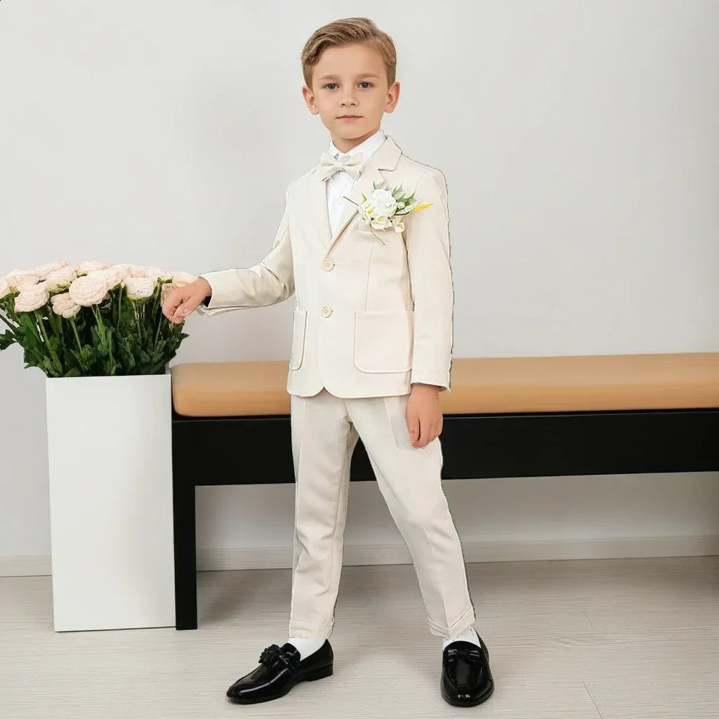 Boys Wedding Suit Formal Teen Kids Birthday Evening Tuxedo 3 To 14 Years Kids Blazer Set Green Gentleman Child Host Clothes 250410