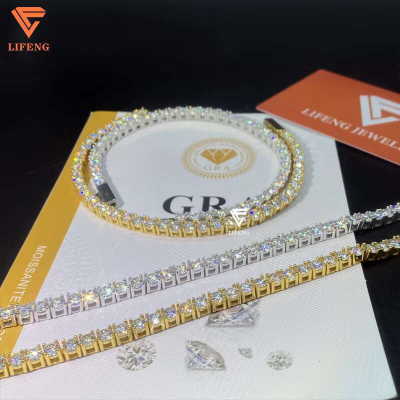 Hot Selling 4/5/6mm VVS Moissanite Tennis Bracelet Pass Diamond Tester 925 Silver Iced Out Fine Jewelry Bracelets for Gifts