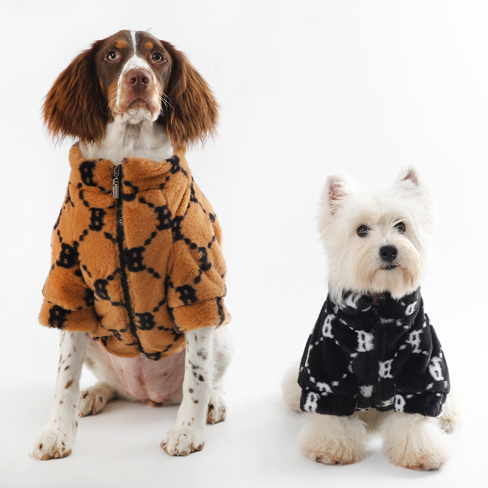 Luxury Pattern Pet Coat, Soft Fleece Dog Jacket, Warm Winter Apparel for Dogs, Fashionable Pet Outwear, Multiple Sizes (S-3XL) Dog Clothes, Comfortabl