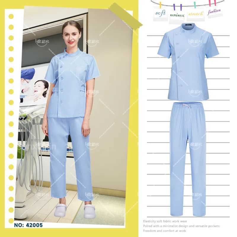 White Short Scrubber Front 3 Pocket Pants Medical Nurse Uniform Laboratory Coat Straight Leg Trouser Doctor Uniform Womens Spa Coat X250410