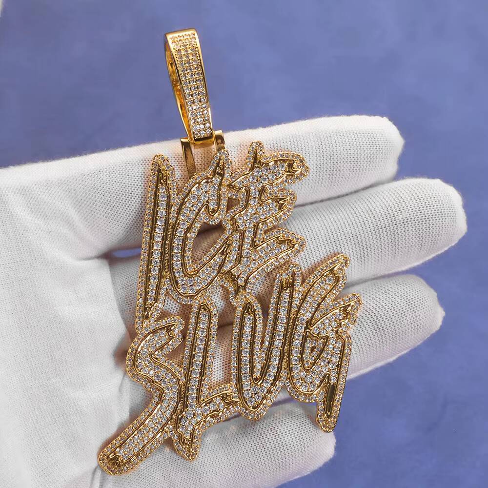 NUOYA Double Row Letter Pendant Personalized Hip Hop Necklace Custom Charm Jewelry Gold Plated Pendant Customizable