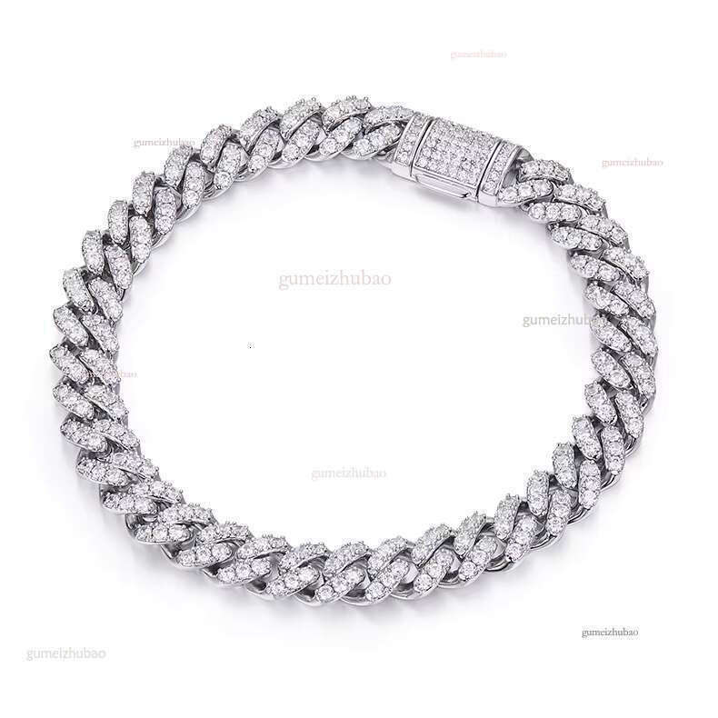 Hot Sale Hip Hop Jewelry Sterg Sier 6mm 8mm 10mm Vvs1 GRA Certified Moissanite Miami Cuban k Bracelet Unisex