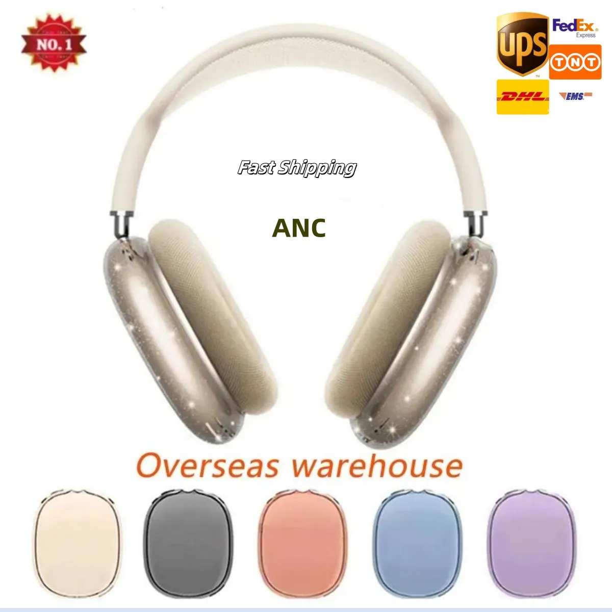 For Airpodspro Max ANC OEM Quality Headphone Accessories Transparent TPU Solid Silicone Waterproof Protective case AirPod Maxs pro Headphones Headset cover Case