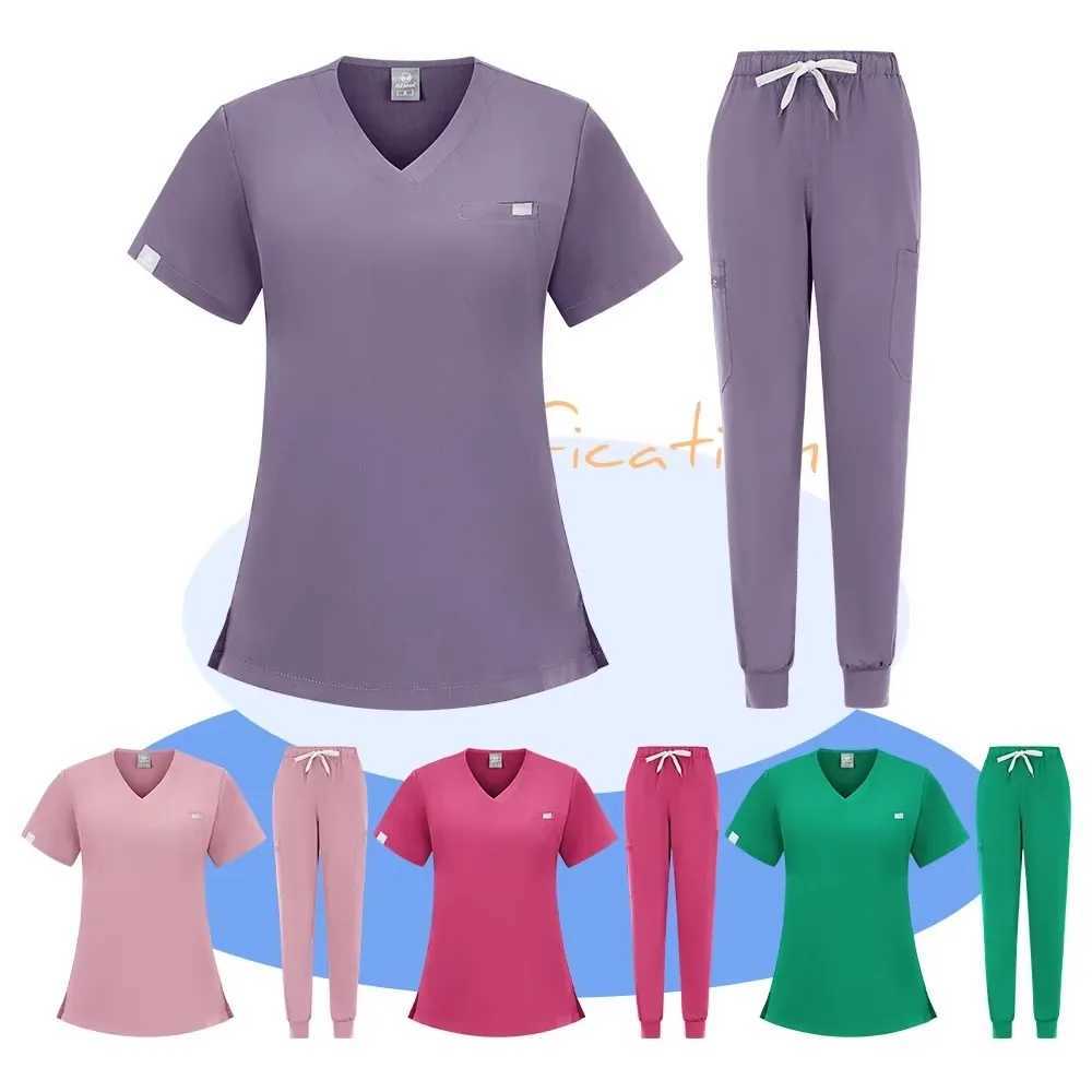 Unisex Medical Uniforms Doctor Clothes Men Nursing Clothes Beauty Come Nurse Scrubs Sets Dentist Workwear Clinical Tops Pants X2504101