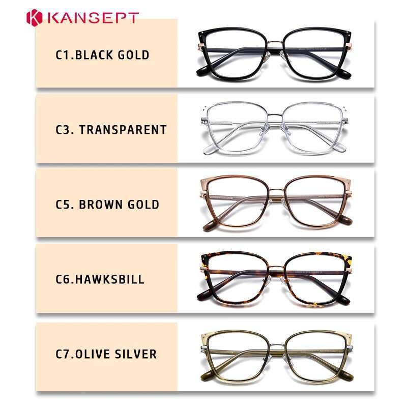 KANSEPT Fashion Cat Eye Customisable Mya Prescription Optical Lenses Anti Blue Ray Butterfly Recipe Reading Glasses Women