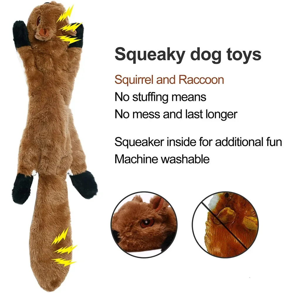 45cm Simulated Animal Holster No Stuffing with Squeakers Dog Chew Toy Durable Plush Crinkle Pet Squeak Toys Supplies 251110
