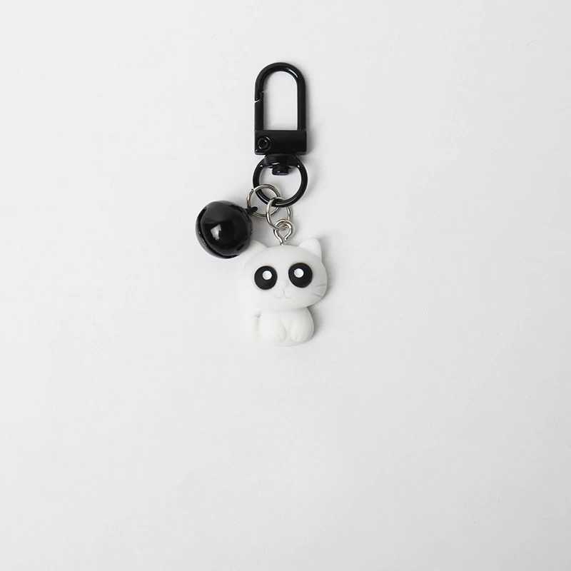 Creative Black and White Cat Cute Versatile Car Keychain Pendant Backpack Pendant Cuet Keychain W250411