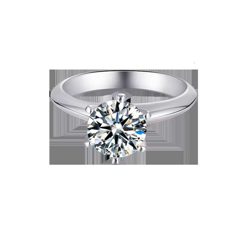 925 Sterling Silver Brilliant Cut 2.0ct VVS Moissanite Iced Out Ring Engagement Custom Promise Rings for Women