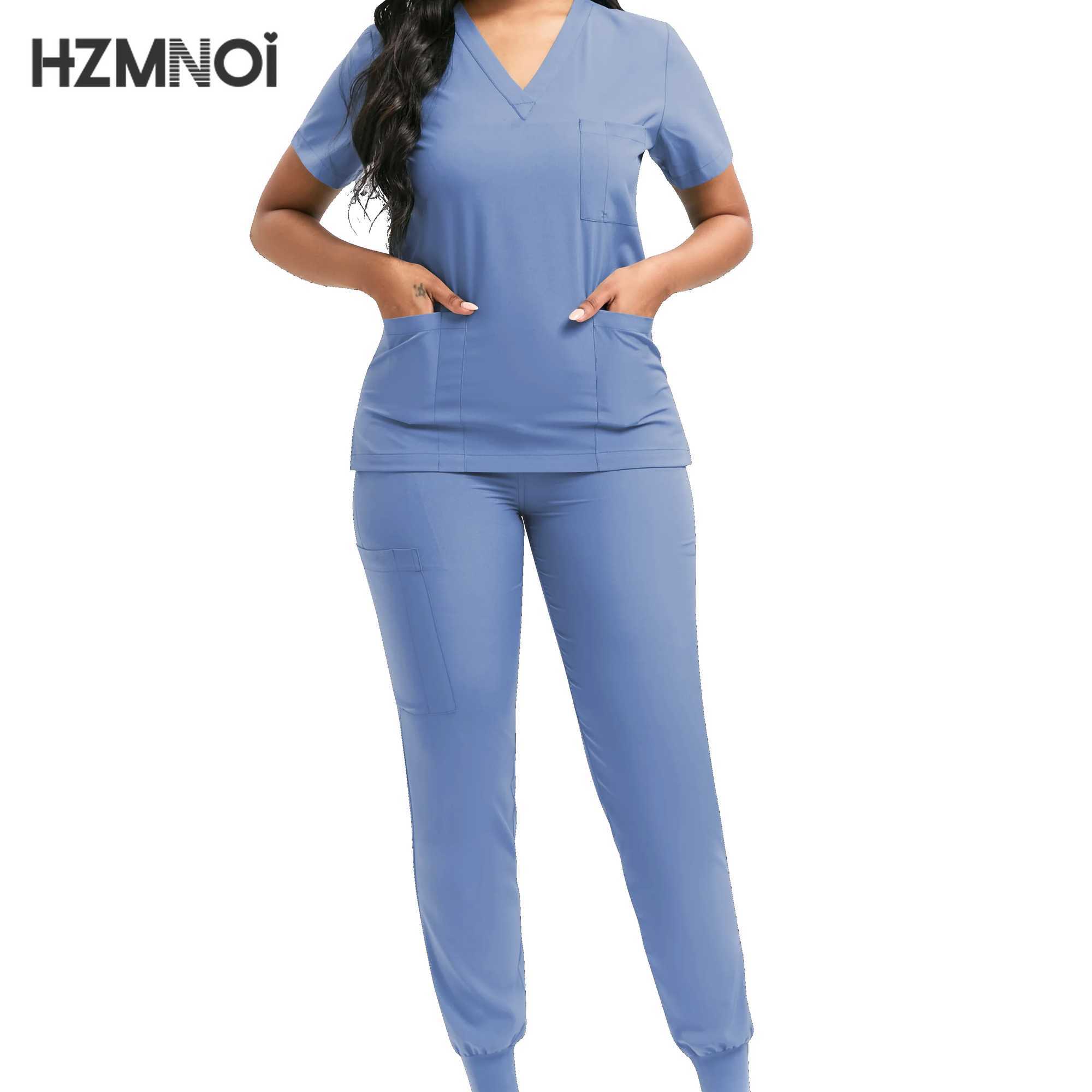 Scrubs Women Unisex Doctor Nurse Work Clothes Hospital Clinical Medical Scrub Sets Men Operating Room Surgical Uniform X250410