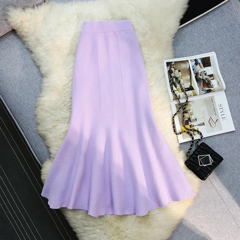 Seoulish 2024 AutumnWinter High Waist Womens Knitted Skiing Fashion Solid Color Korean Office Leisure 250407