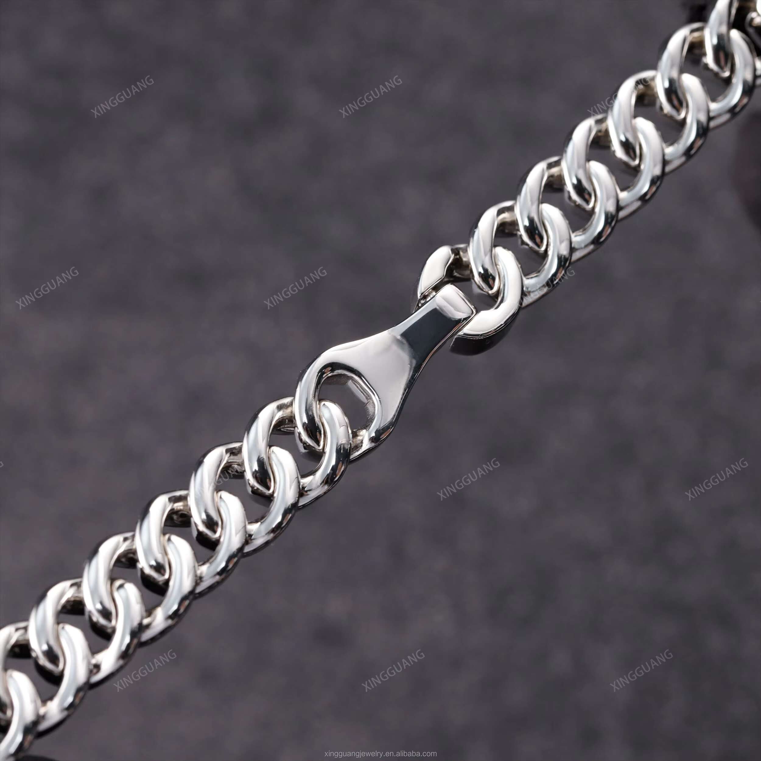 XG Pass Diamond Tester 12mm Mens Curb Chains Necklaces 925 Silver Vvs Moissanite Cuban Link Chain