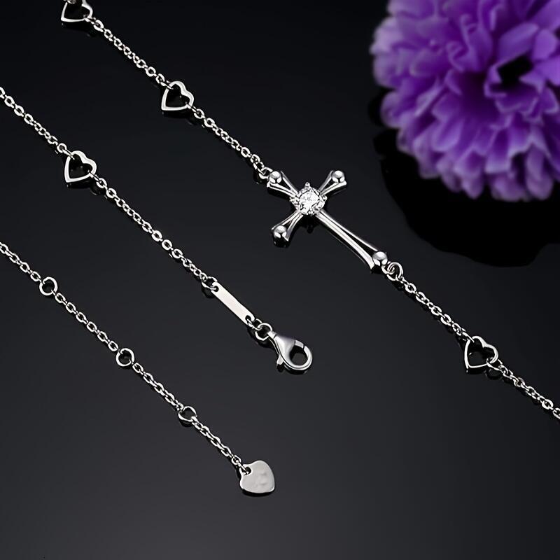 Elegant Sier Cross Anklet - Perfect for Summer Beachwear