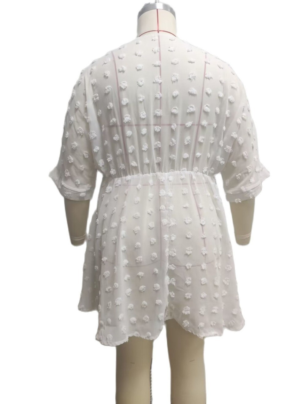 Large Women's 2025 New Jacquard Spliced Hollow Beach Cover Dress