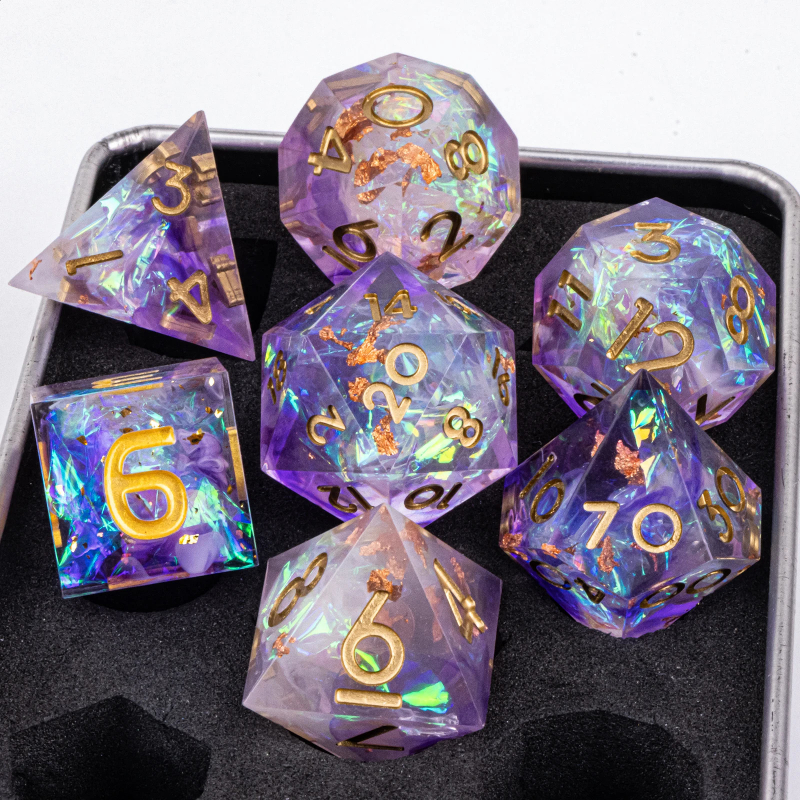 DnD Handmade Resin Dice Polyhedral Dice Set for Dungeons and Dragons d and d dice Sharp Edged Resin D D Dice D20 Dice 250403