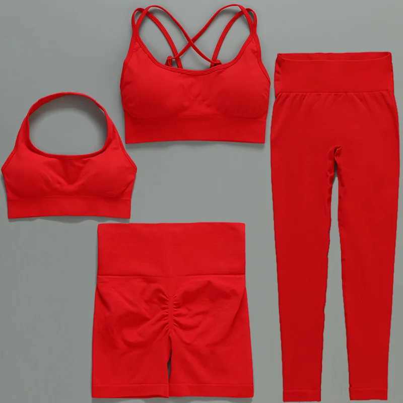 Seamless gym set yoga set two-piece set 2PCS set womens sports bra leg running exercise set fitness suit womens sports suitW250411