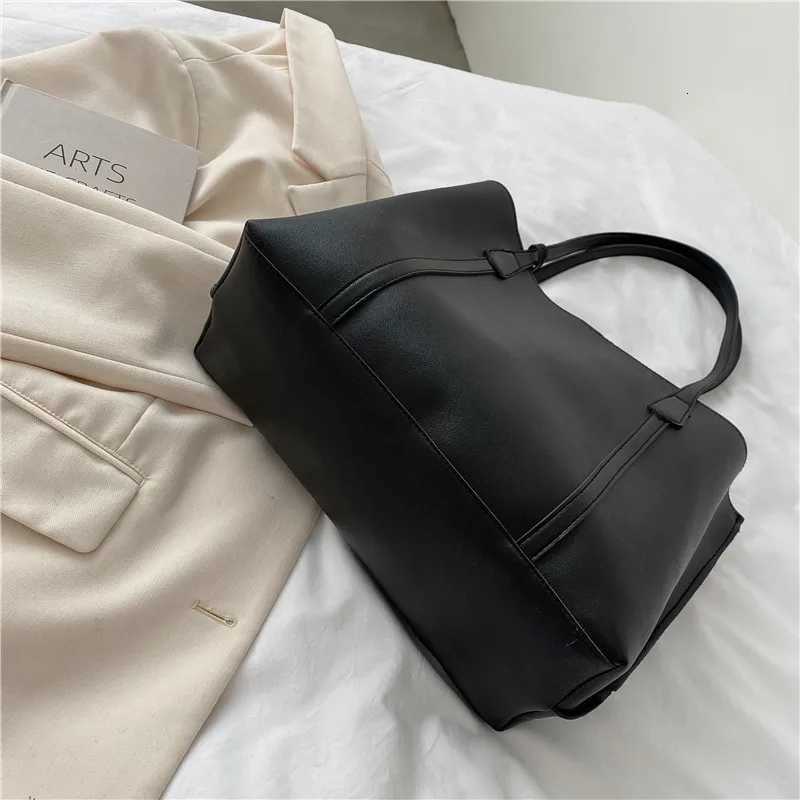 Large Capacity Womens Bag New Soft Leather Tote Bag Casual and Versatile Single Shoulder Bags for Woman Korean Style HandbagsT251110