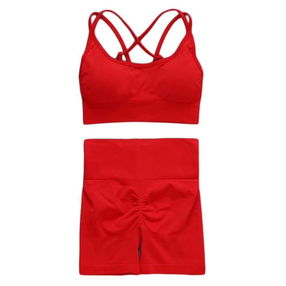 Seamless gym set yoga set two-piece set 2PCS set womens sports bra leg running exercise set fitness suit womens sports suitW250411