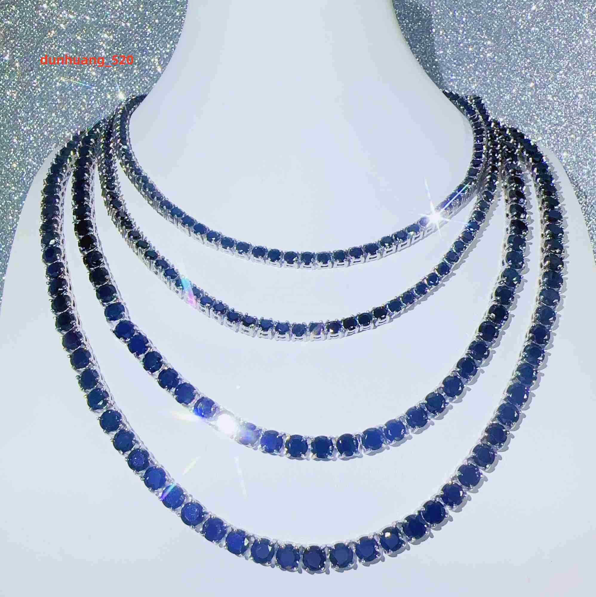 Custom Moissanite Jewellery Hip Hop Black Necklace Vvs Diamond Chain Fashion Tennis Chain