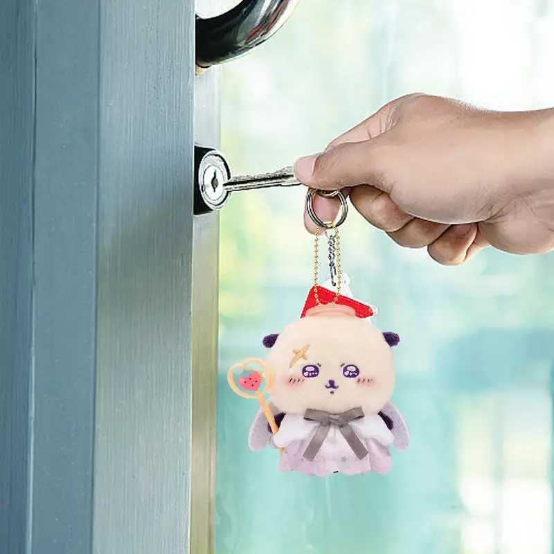 Multi style Kawaii plush pendant keychain Ins plush animal stuffed toy keychain bag charm pendant keychain mesh birthday gift W250411