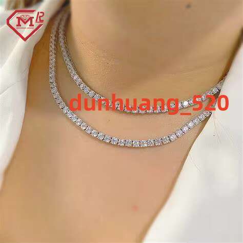 Wholesale Moissanite Necklace 3Mm 4Mm 5Mm Iced Out Sterg Sier Vvs Dia Men Women Moissnaite Tennis Chain