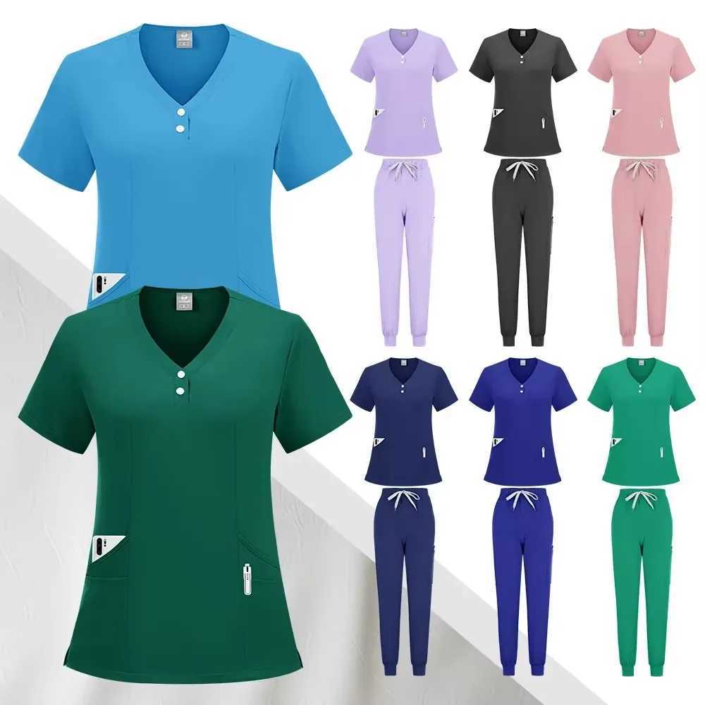 High Quty Medical Uniforms Women Scrubs Sets Nursing Accessories Hospital Beauty Sn Spa Work Clothes Suit Surgical Gowns X2504107