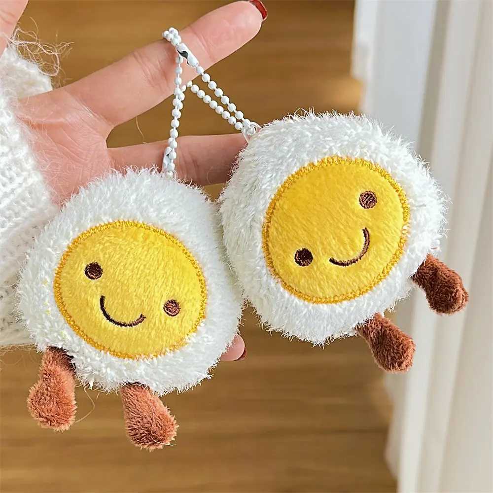 1 cartoon plush bag egg doll pendant cute egg chest keychain pendant student bag pendant accessory W250411