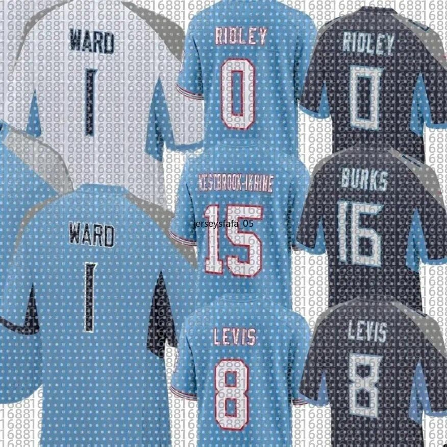 2025 NFL Titans Cameron Ward Steve McNair TVondre Sweat Earl Campbell Jeffery Simmons Calvin Ridley Eddie George Will Levis Treylon Burks Custom Football Jersey