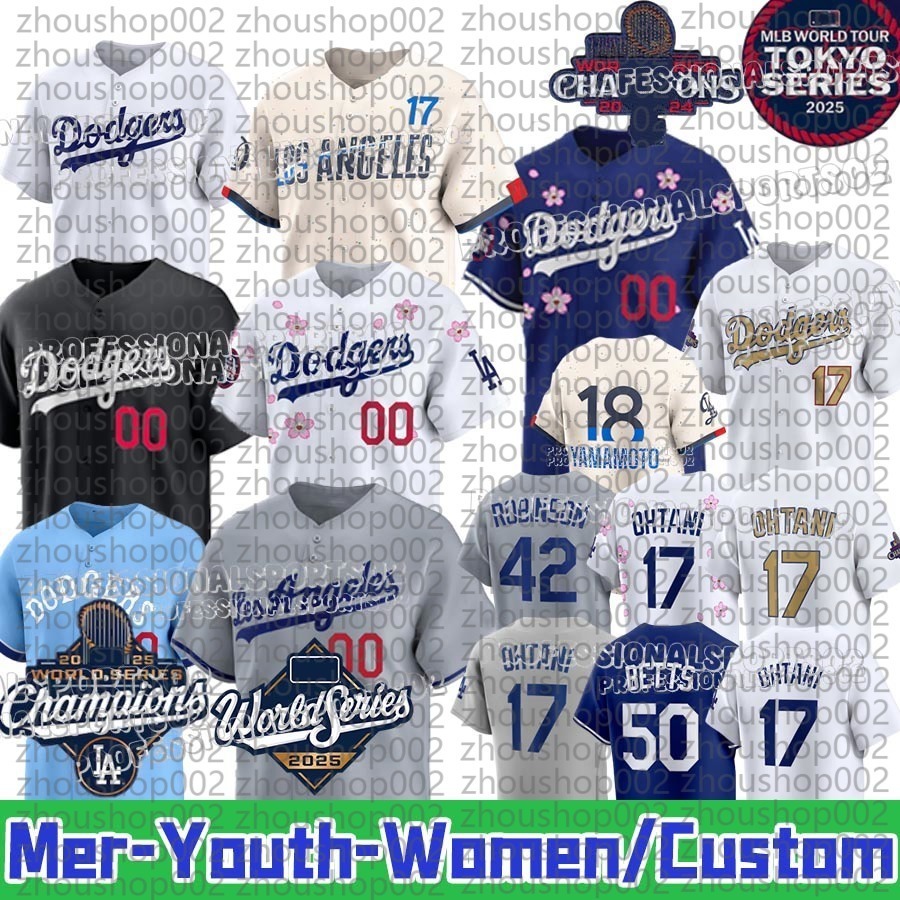 Shohei Ohtani LA Dodgers Baseball Jerseys 50 Betts 17 Ohtani 5 Freeman 18 Yamamoto Mookie Betts Freddie Freeman Yoshinobu Yamamoto Baseball Jerseys