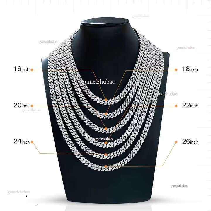 VVS Moissanite Dia 10mm Width Cuban k Chain Unisex Sier Iced Out Necklace Bracelet For Men Parties
