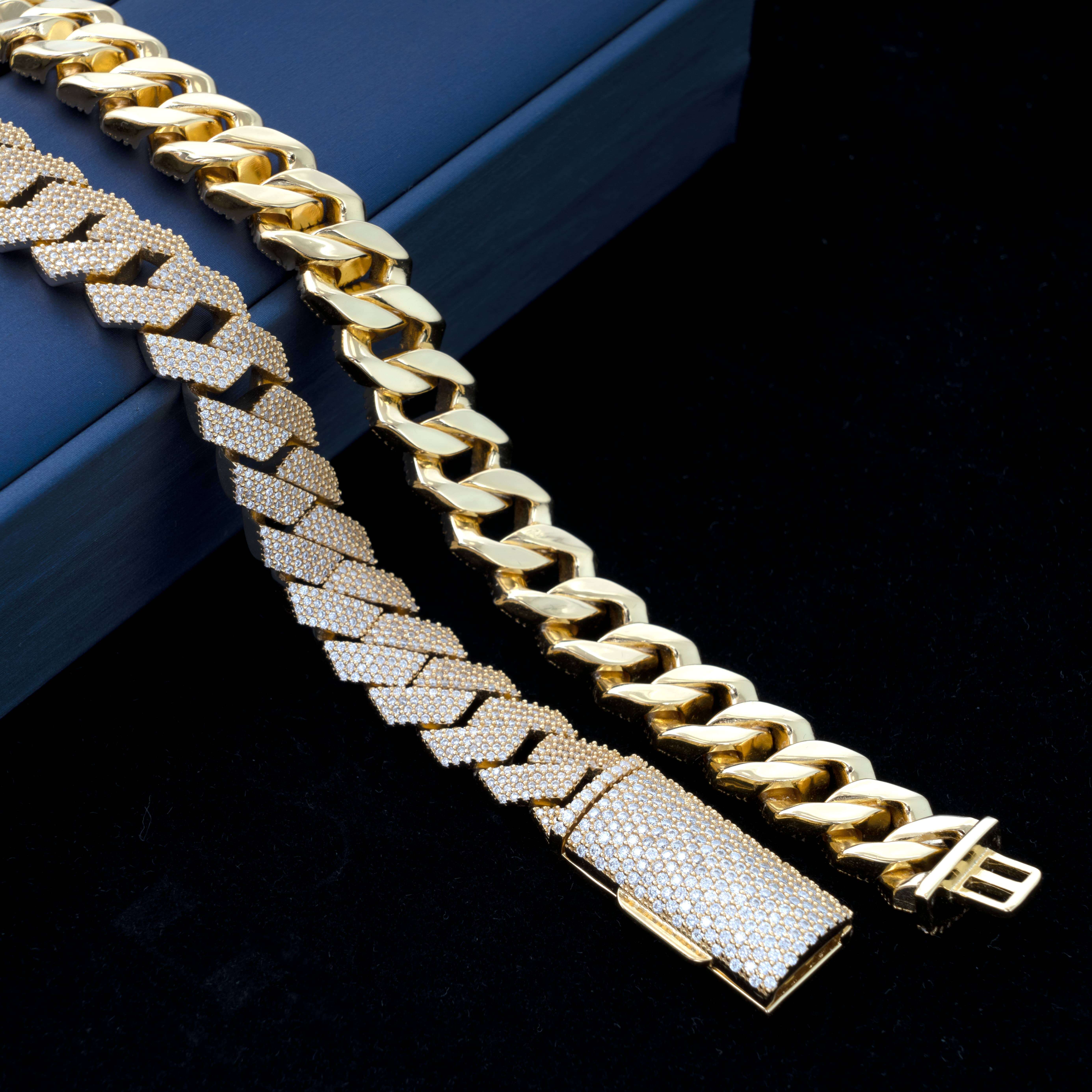 Bussdown Necklace 15mm Width Moissanite Diamond 925 Sterling Silver Necklace Vvs Cuban Link Chain Iced Out Necklace Cuban Chain