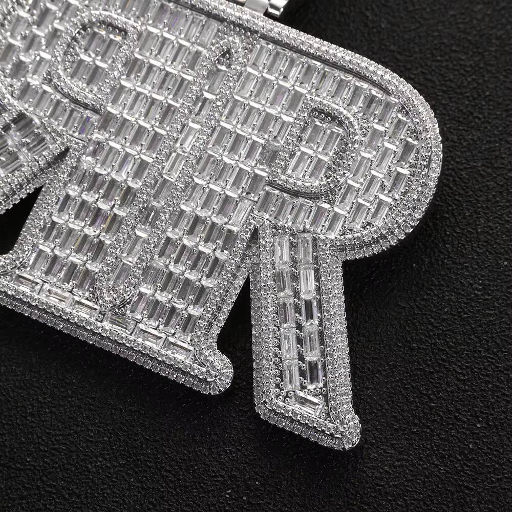 NUOYA Mirrored Letter Symmetrical Design Pendant Necklace Hip Hop Personalized Jewelry Custom Charm Pendant Customizable