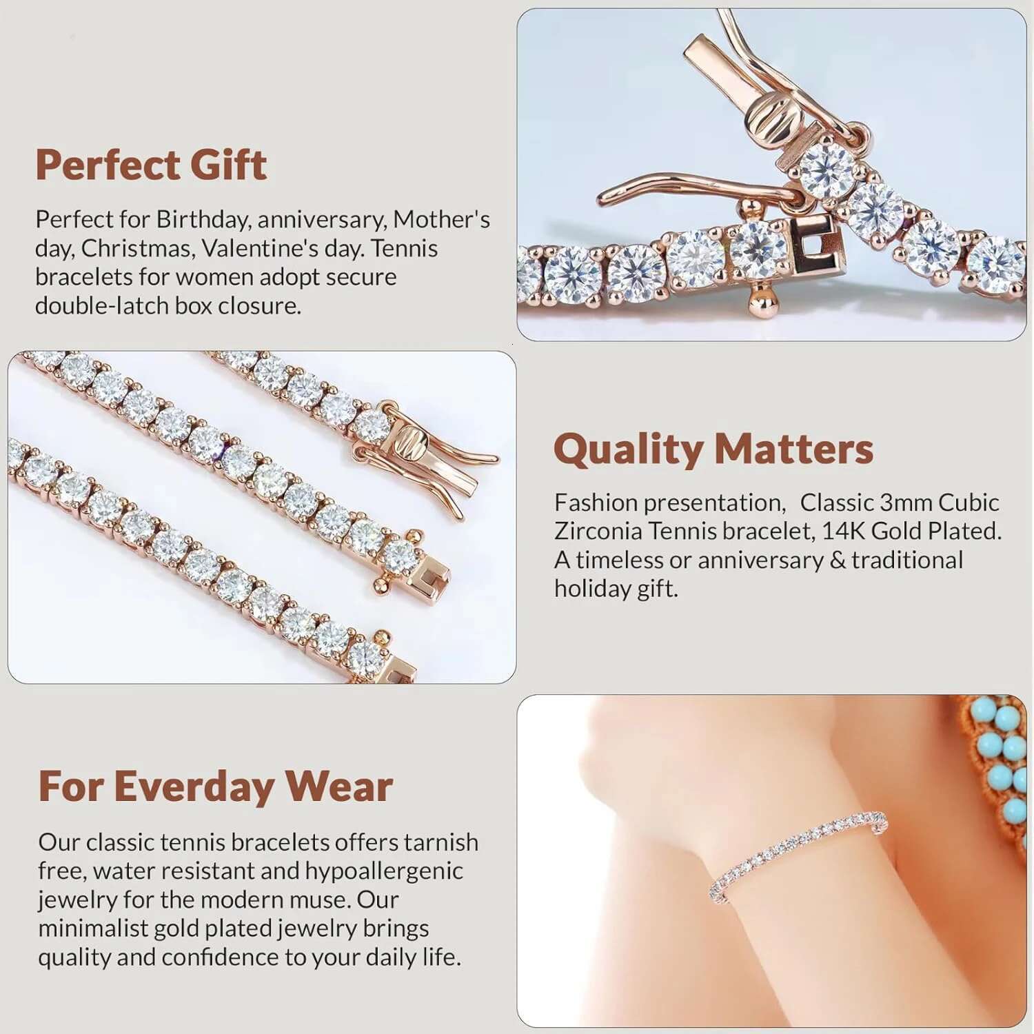 Gold Tennis Bracelet for Women and Men 3MM Moissnaite Laboratory Diamond S925 Silver Wedding Jewelry GRA Certificate
