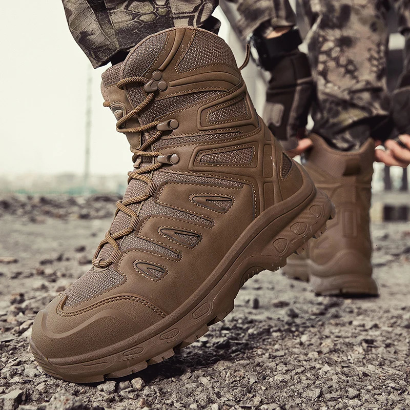 Mens Hiking Boots Non-Slip Lightweight Waterproof Outdoor Hunting Desert Combat Tactical Boots Breathable Work Safty Shoes 251110
