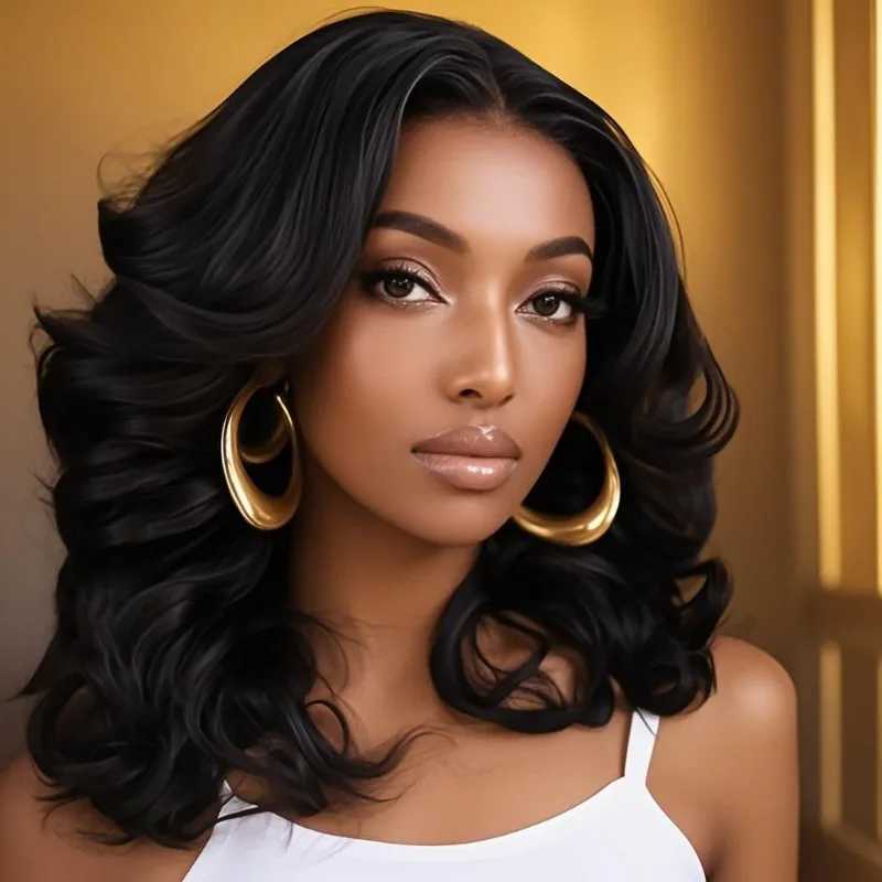 200 Density Human Hair Wig13x4 HD Lace Closure Pre Plucked Pre-Cut Wig Natural Black Color Ready-to-Wear Wig Natural LookT251111