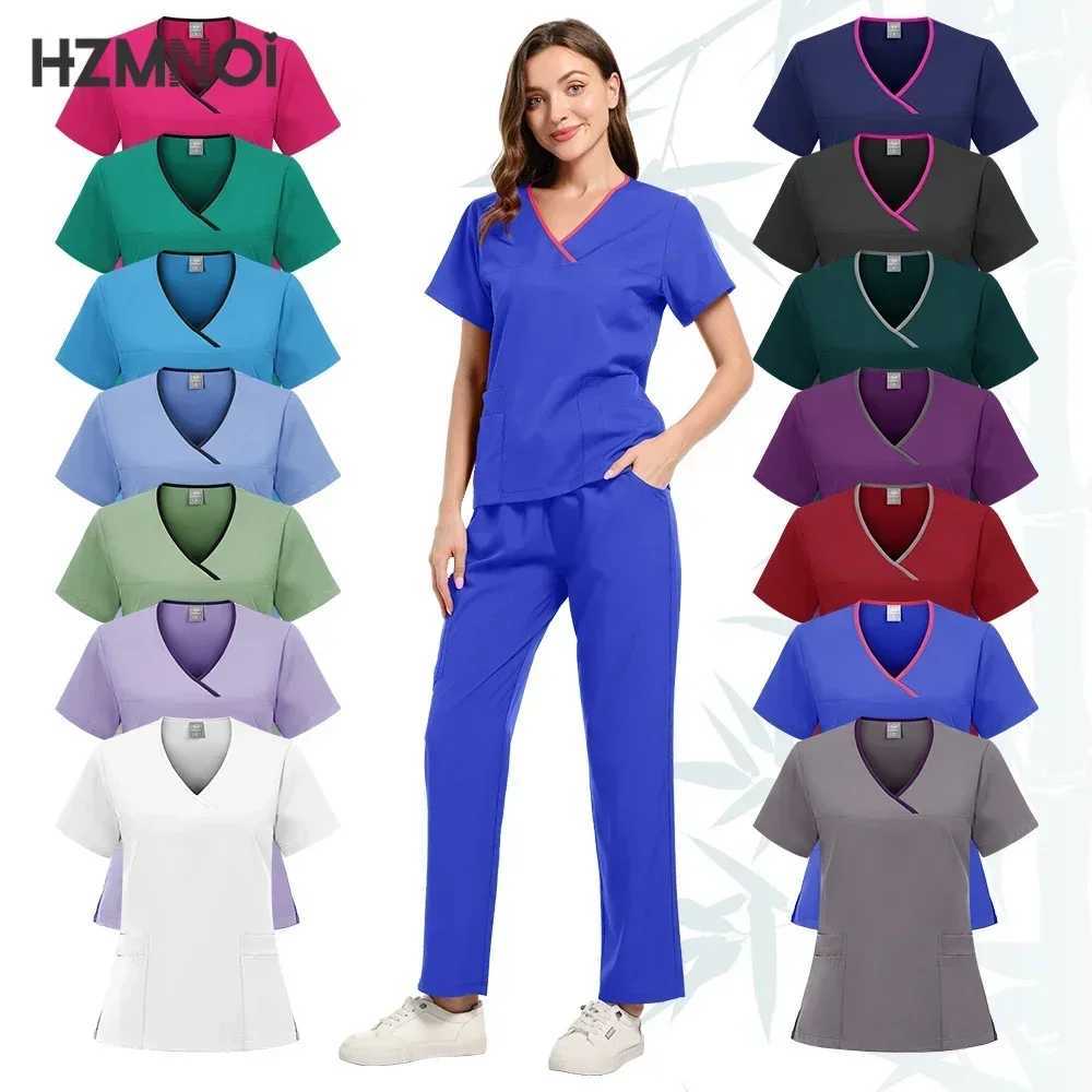 Scrubs Medical Uniforms Women Spa Workwear Health Worker Beauty Sn Clothes Nursing Scrub Shirt Jogger Pants Nurse Uniform Set X250410
